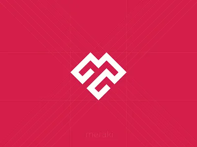 Meraki Symbol brand development brand identity brand identity guidelines brand mark branding corporate identity geometric logos heart shape innovation lab logo design minimalistic logos trademark