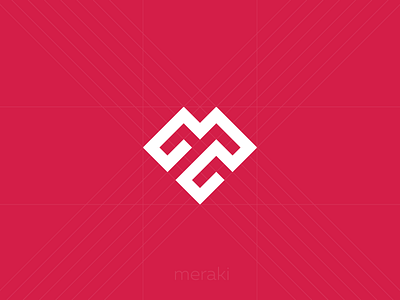 Meraki Symbol brand development brand identity brand identity guidelines brand mark branding corporate identity geometric logos heart shape innovation lab logo design minimalistic logos trademark