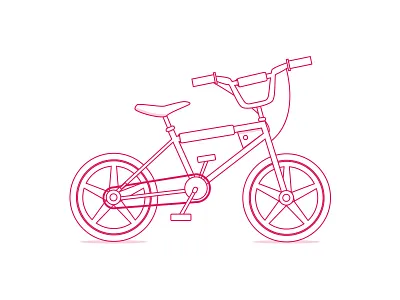 Bmx Lines flat illustration lineart minimal red