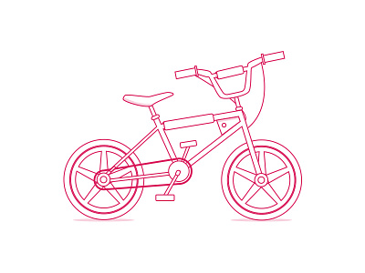 Bmx Lines flat illustration lineart minimal red