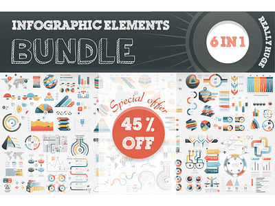 45% OFF Infographic Bundle bundle business illlustrator infographic infographic bundle infographics infographics bundle presentation vector