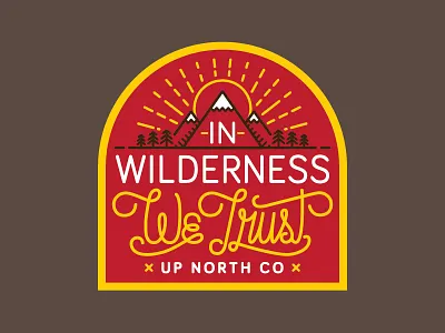 In Wilderness We Trust badge design icon illustration outdoors vector wilderness