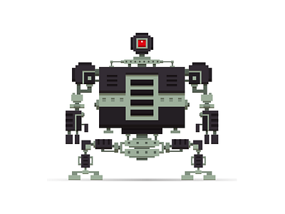 Pixel Black Robot art black illustration pixel robot