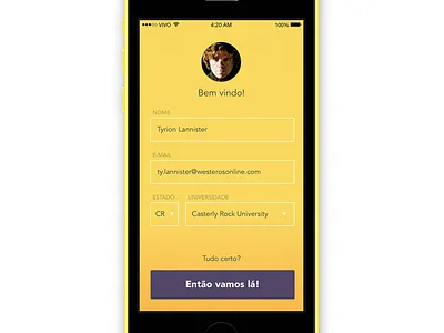 Registration screen concept app concept device education interface iphone mobile ui ux