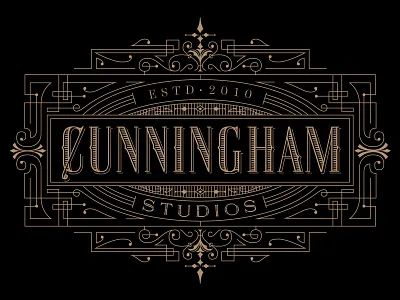 Cunningham Studios Identity identity kevincantrelldesign lettering logo vintage