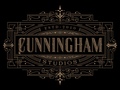 Cunningham Studios Identity identity kevincantrelldesign lettering logo vintage