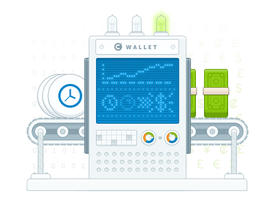 Cronnection Wallet Illustration illustration pixel art robot