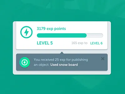 Experience points bubble experience gamification growl notification