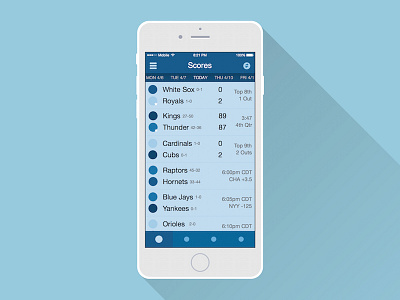 Sports Scores App ios mockup sports ui ux wireframe