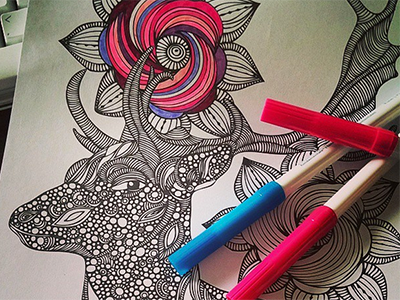 Coloring Books adult books coloring fox intricate markers