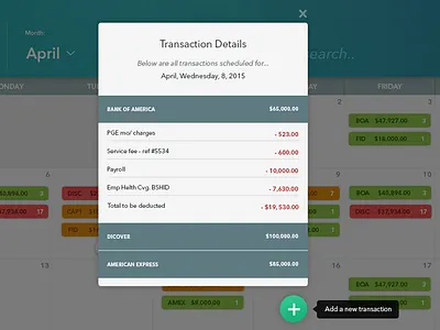 Transaction Details app clean flat material modal popup simple ui ux web