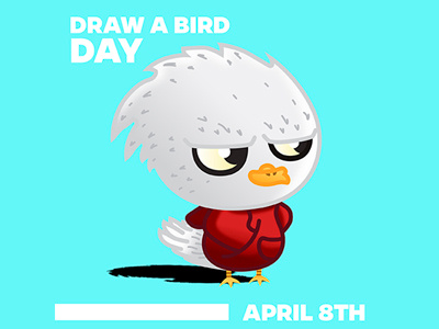 Draw a Bird Day bird character design eagle grumpy hoodie illustration mood vector