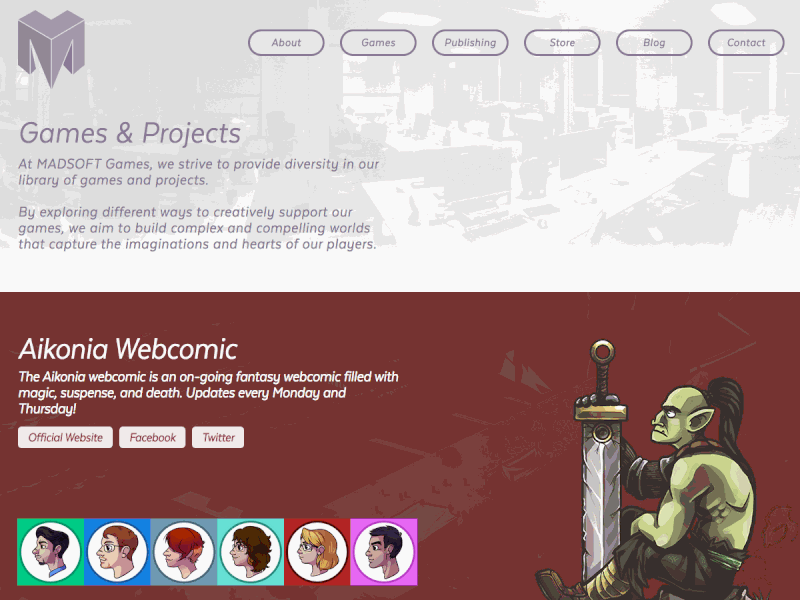 MADSOFT Games Redesign branding flat games redesign responsive website