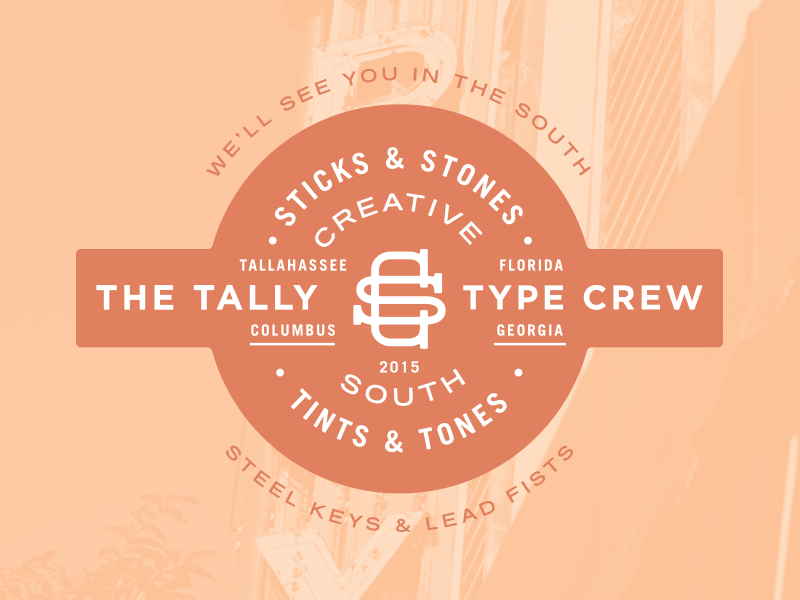Creative South Badge badge badgehunting columbus conference creative south design monogram peach type vector