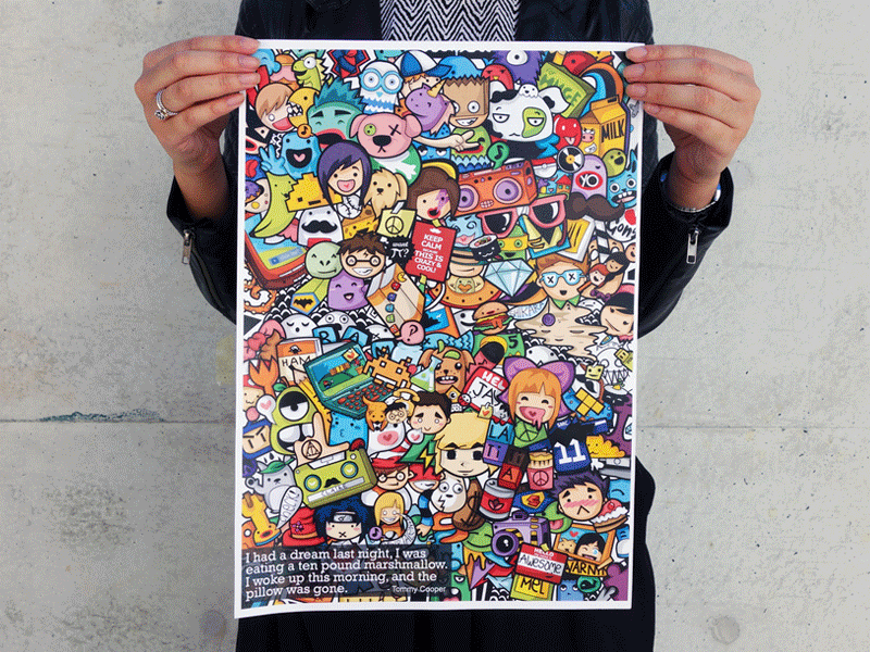 Throwback cartoon collage colorful design graphics illustration inspiration personal poster print throwback vector