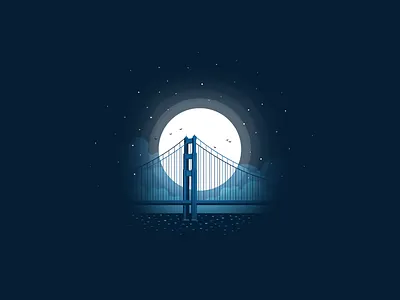Bridge bridge california golden gate bridge icon icon a day illustration moon moonlight night san francisco travel usa