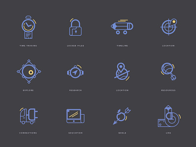 Management Icons app clean connection data direction icons management set shape simple