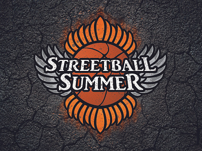 Streetball Summer 2015 Logo basketball crack logo orange street streetball streets sun wings