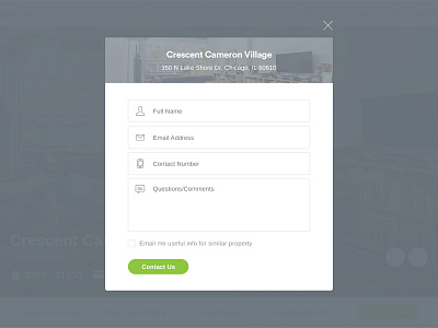 Contact Owner clean estate form popup property real simple ui ux