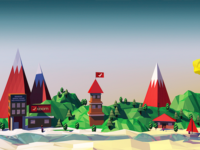 Viziom city cinema 4d landscape low poly