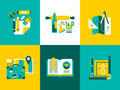 IBM Playbook - Icons book cook draw ibm icon information map pen playbook stationary travel vector