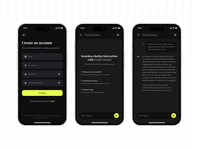 AI chat app – Dark UI exploration ai ai app ai powered android chat chat gpt chatbot dark app dark theme design gpt ios mobile product design product designer ui ui design uidesign uiux ux