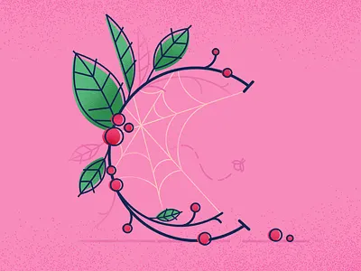 36 days of type C 36daysoftype alphabet botanical c leaves letter spider typography web