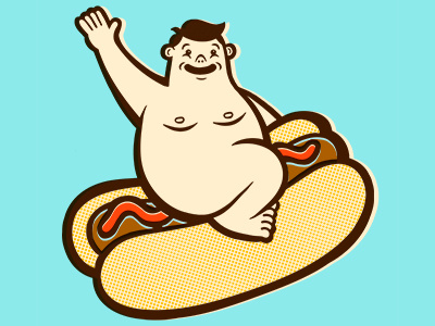 Bun love, Bun life. hot dog illustration nude dude