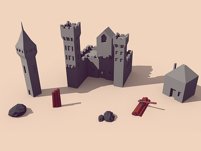 Castle III art castle low poly