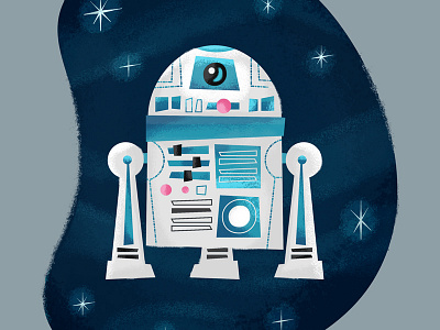 Beep Boop beep boop design illustration painting r2 d2 starwars