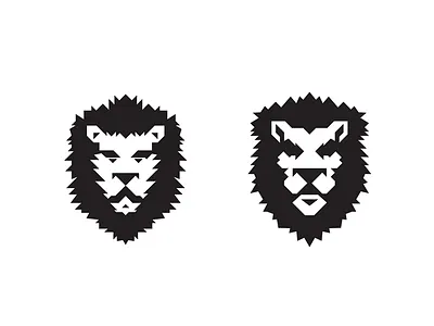 Lions animals design heads icon illustration lions matthewhall mthw pixel silhouette simple vector