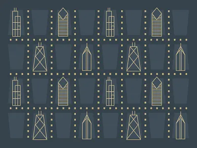 City Pattern background branding building chicago city flat gold illustration logo pattern structure tower