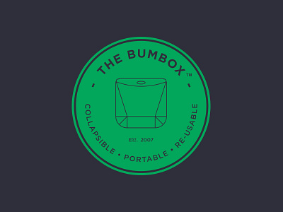 Bum Box box brand branding bum cardboard circle company icon logo recycle simple type