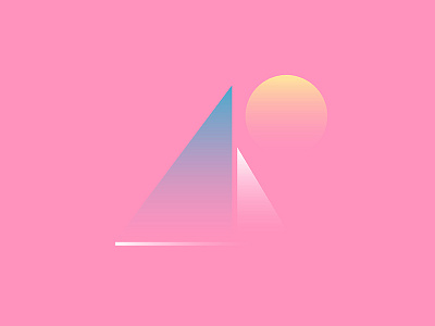 Sail circle gradients josh warren minimal ocean retro sail shapes sun triangle