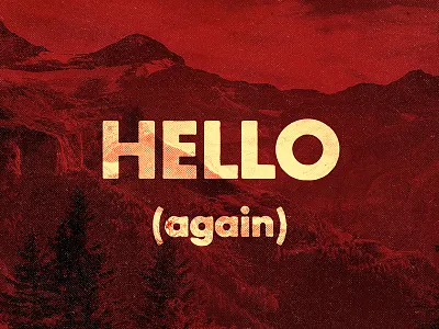 Hello futura halftone poster screenprint