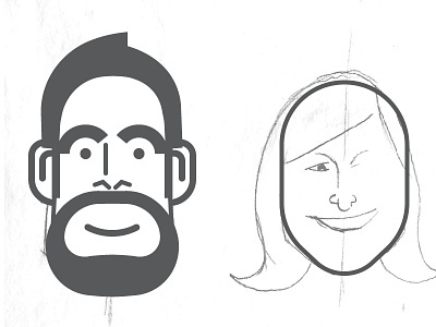 Mug Shots faces icon linear shapes simple