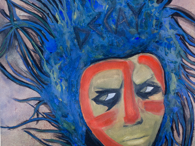 DECAY blue identity ink orange paper tribe watercolor