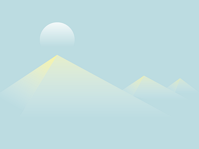 Giza faded fog gradients landscape minimal pastels pyramids rebound