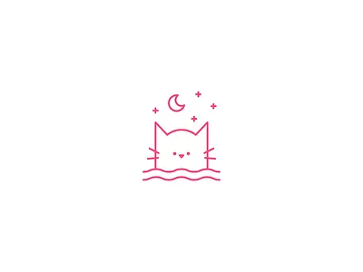 Kitty Cat cat icon kitty logo moon stars