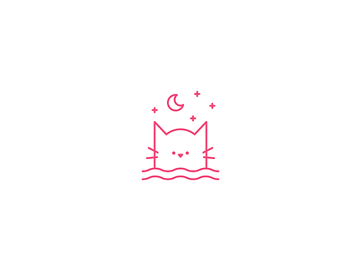 Kitty Cat cat icon kitty logo moon stars