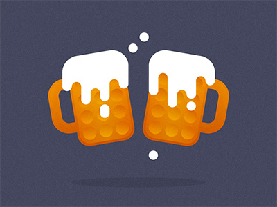 Dribbble Debut beer cheers drips flat illustration minimalism