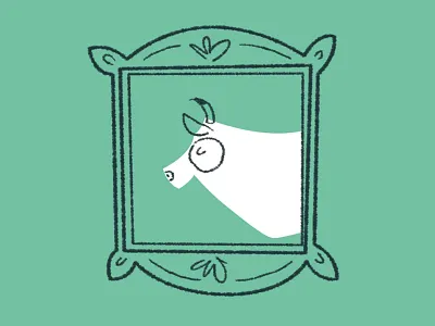 Colortesting cow illustration portrait vintage whitespace