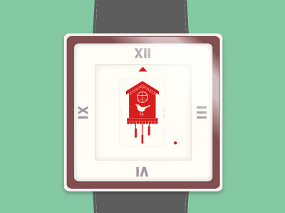 Cuckoo Watch concept cuckoo design flat minimal vector visual watch