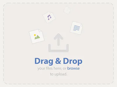 Drag & Drop application blank slate drag drop icons interface upload