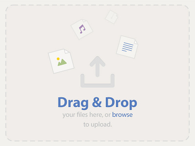 Drag & Drop application blank slate drag drop icons interface upload