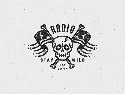 S T A Y W I L D flags handdrawn icon lettering logo radio skull tatto type