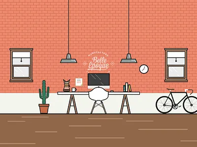 Agency Illustrated agency chemex eames fixie flat illustration loft office wall workshop workspace