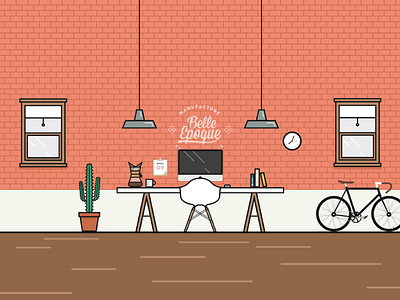 Agency Illustrated agency chemex eames fixie flat illustration loft office wall workshop workspace