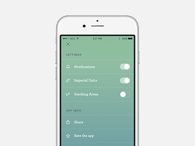 Settings Screen app aqua calm delicate icons ios pretty settings soft toggle