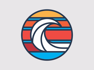 Wave beach logo ocean sun wave